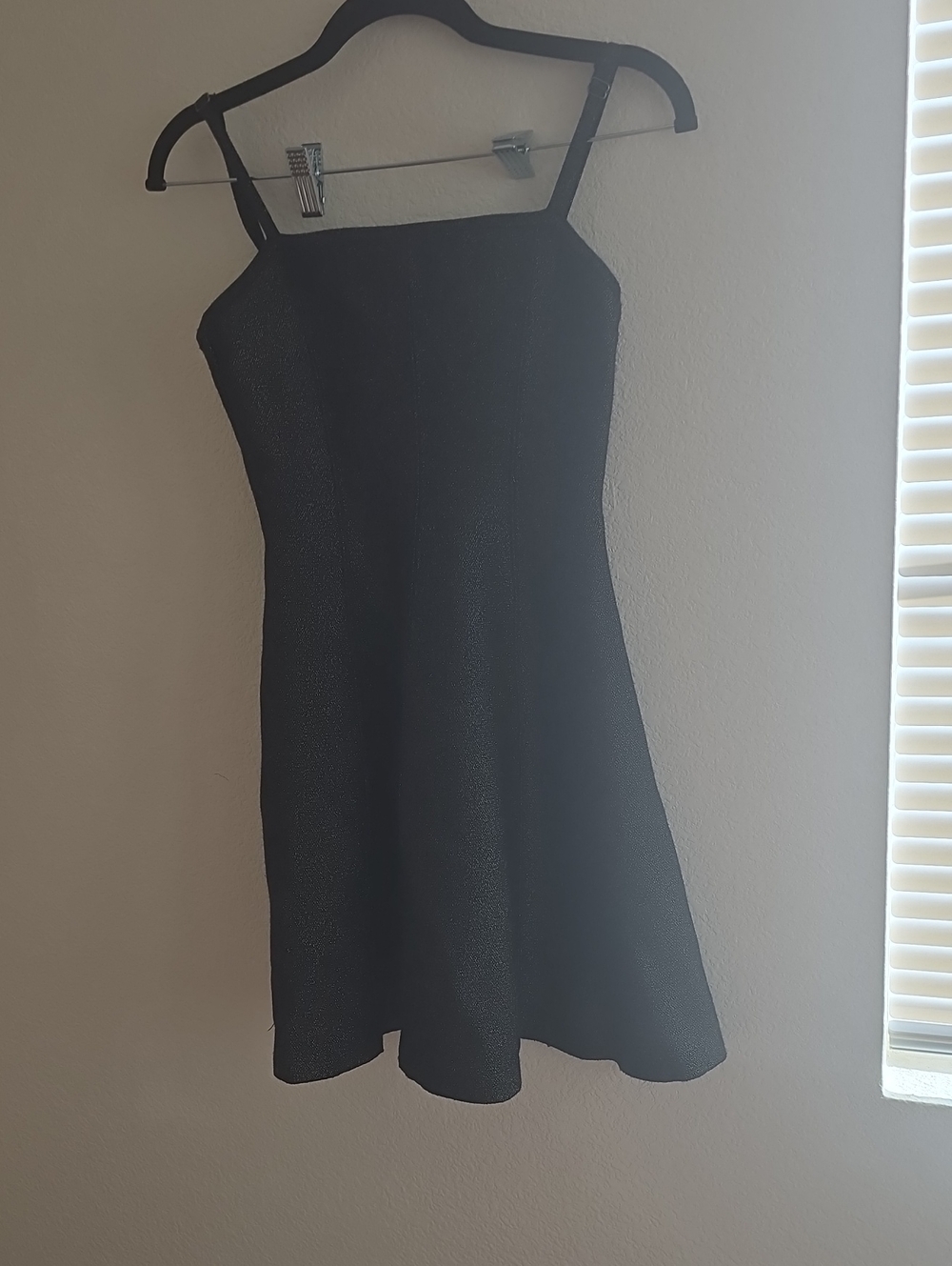Anthropologie Black Mini Spaghetti-Strap Dress